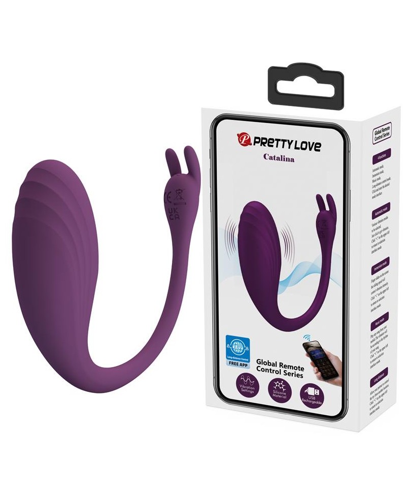 Catalina Huevo Vibrador con APP Purpura