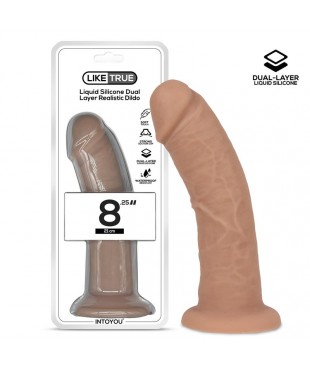 Dildo Realista Silicona Líquida Dual Layer 8.25