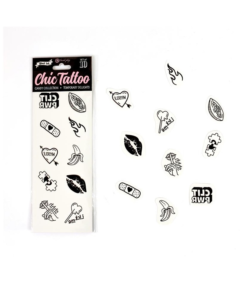 Set de 10 Tattoos Temporales Candy Collection