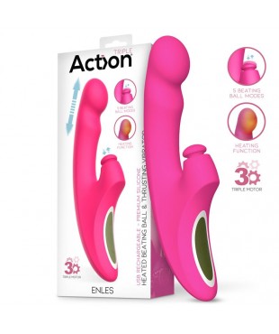 Enles Vibrador con Beating Ball, Thrusting y Función de Calor