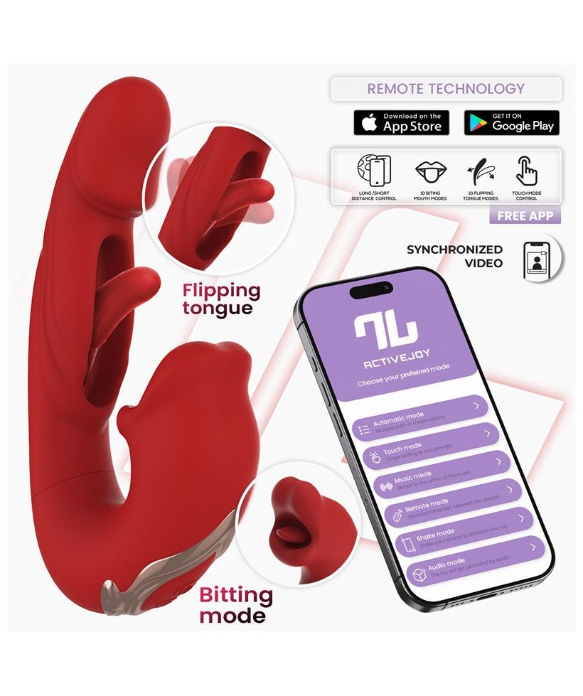 Mouty Vibrador Funcion Mordisqueo y Flipping con App