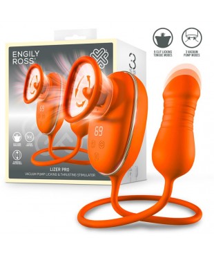 Lizer Pro Estimulador con Lengua Oscilante, Bomba de Vacio y Huevo con Up and Down