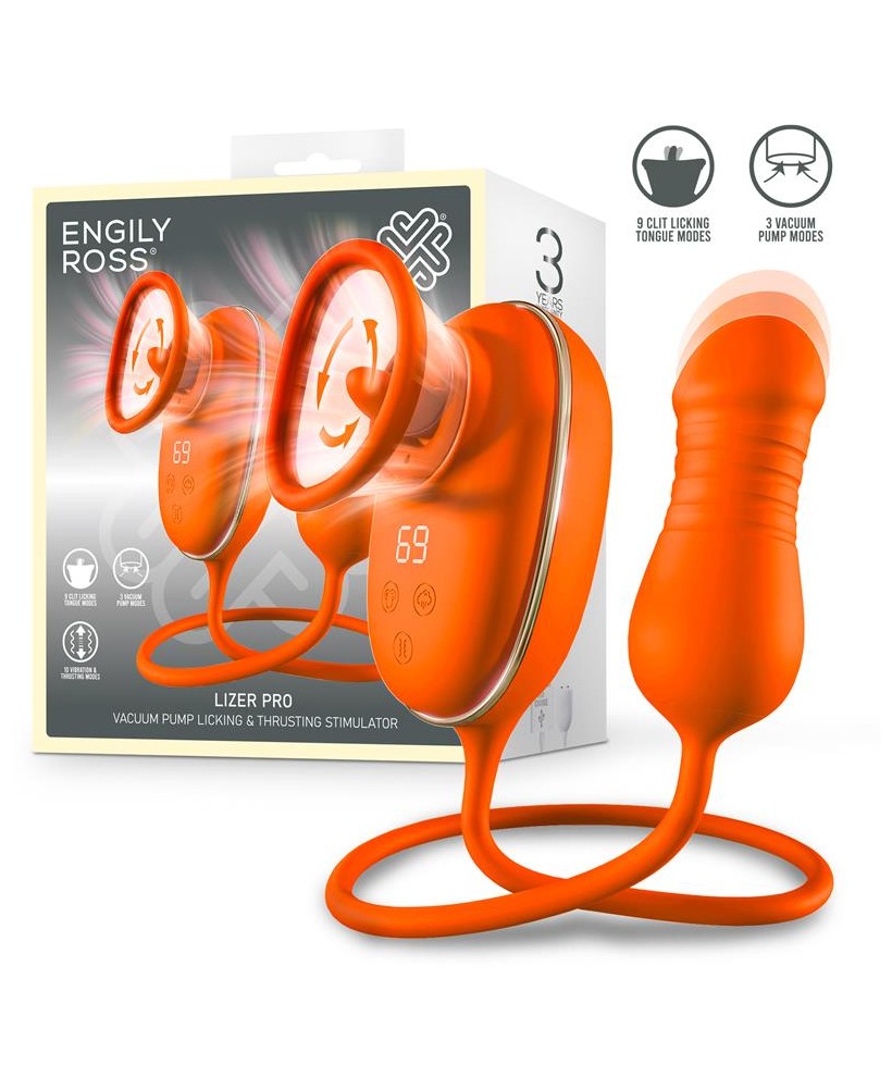 Lizer Pro Estimulador con Lengua Oscilante Bomba de Vacio y Huevo con Up and Down