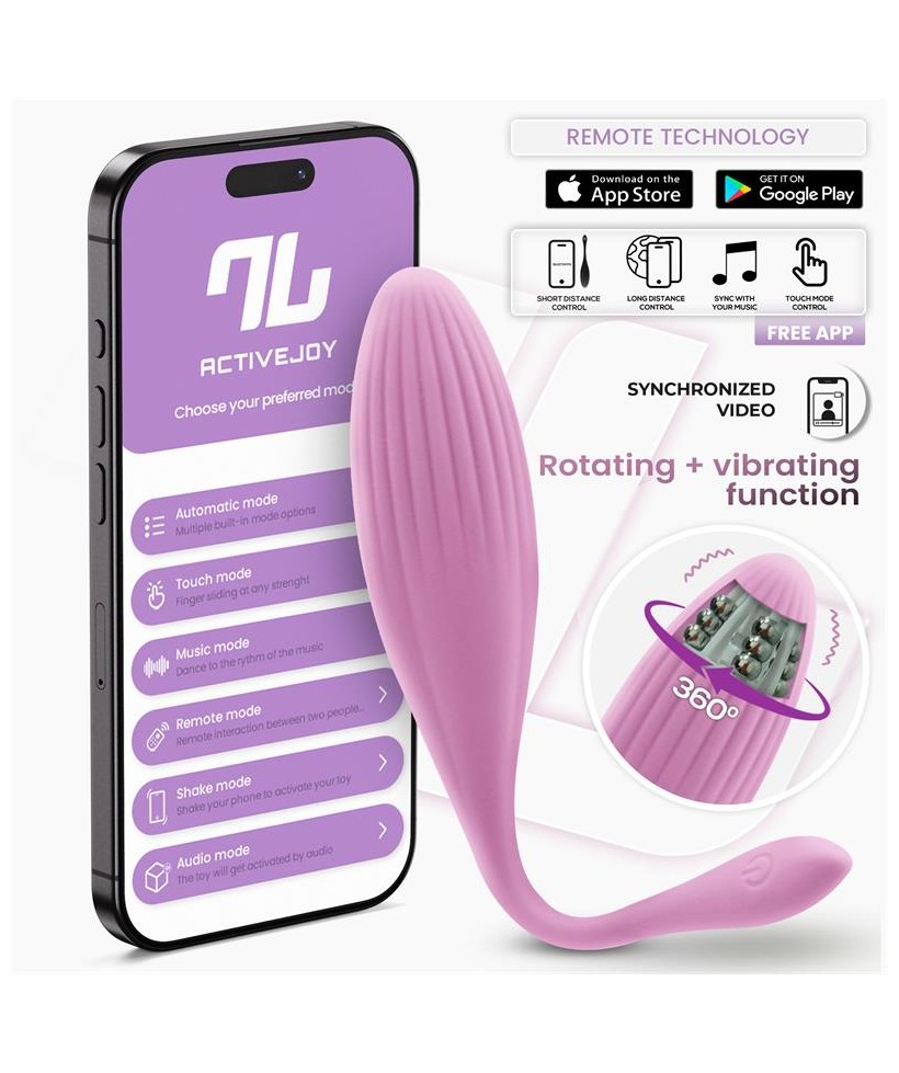 Huevo Vibrador con Bolas Internas con Rotacion y APP USB