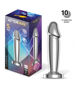 Sarmy Plug Anal Cromado con Vibración USB Magnético Talla S