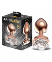 Plug Anal de Metal Oro Rosa con Rosa Blanca en la Base Talla M