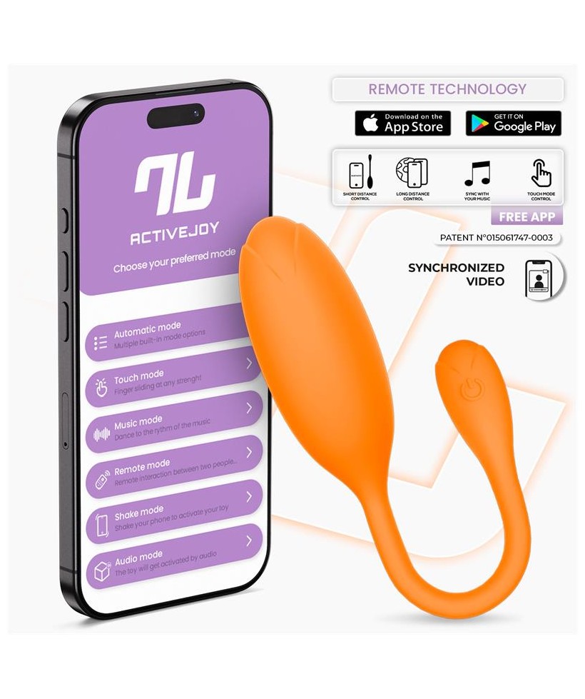 Logan Huevo Vibrador con APP Silicona Unibody Naranja