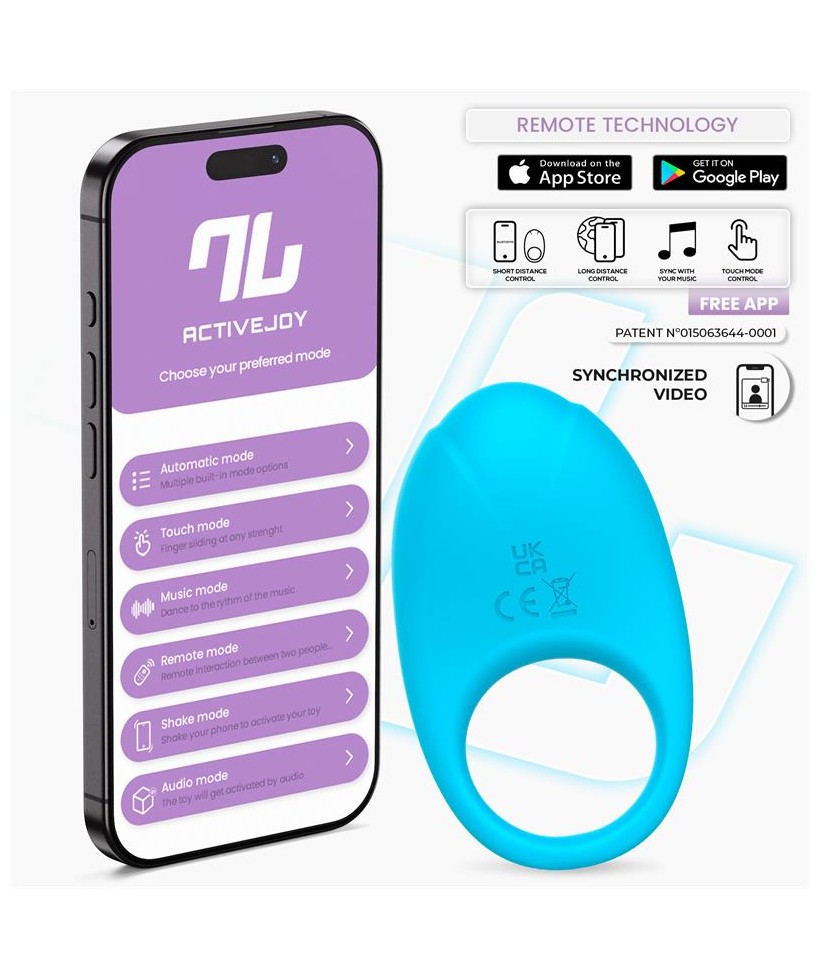 Ringo Anillo Vibrador con APP Unibody Azul