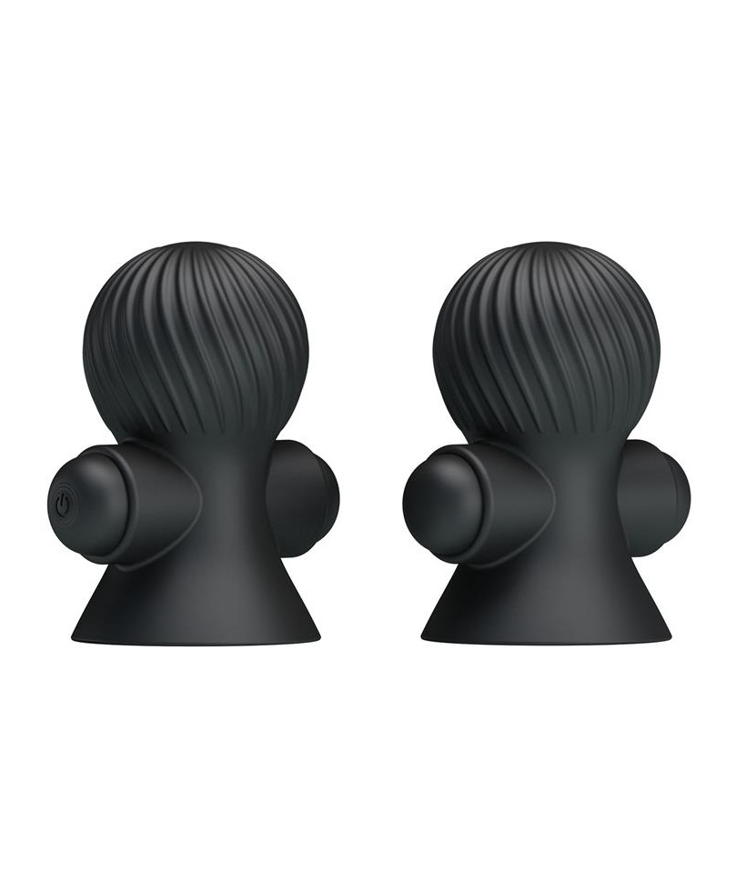 Funda para los Pezones con Vibracion Negro