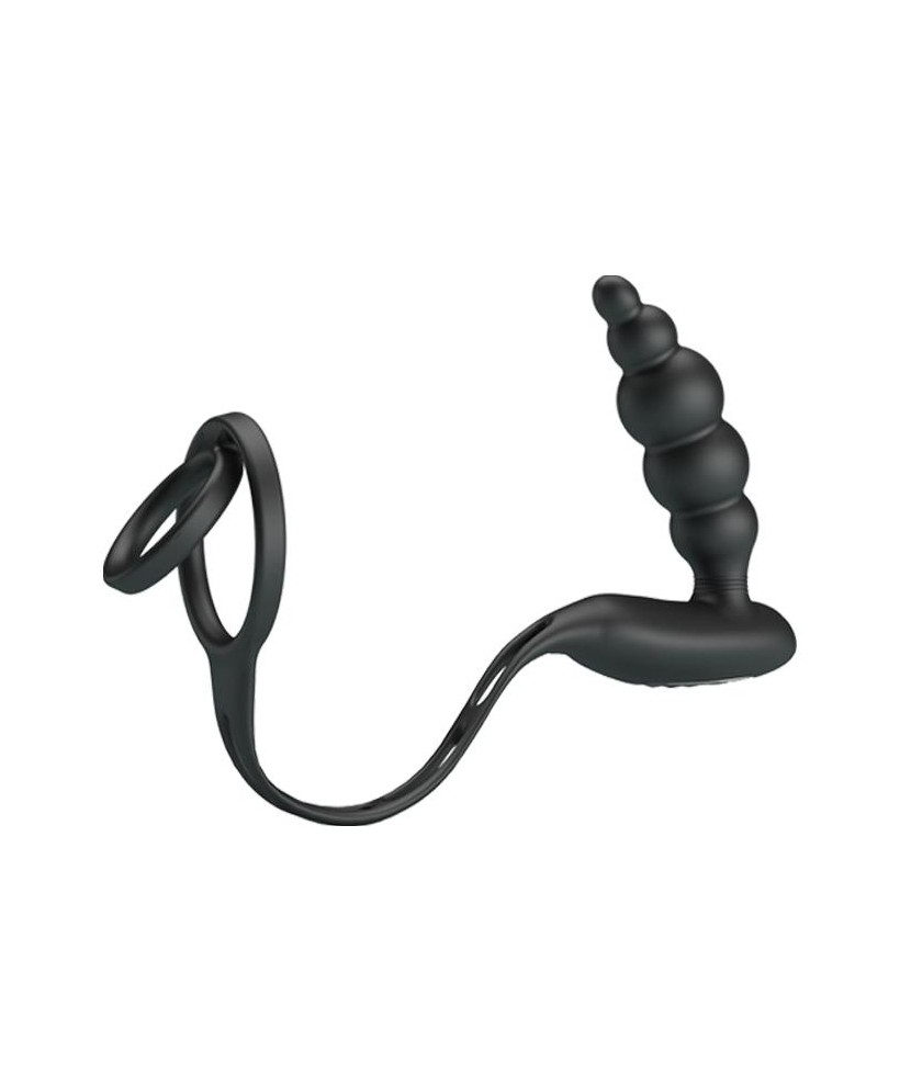Plug Anal con Anillo para el Pene con Vibracion