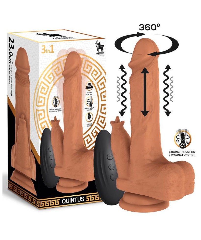 Quintus Dildo con Vibracion Thrusting y Waving 360º 9 23 cm