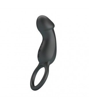 Trae Anillo Vibrador  Silicona USB Negro