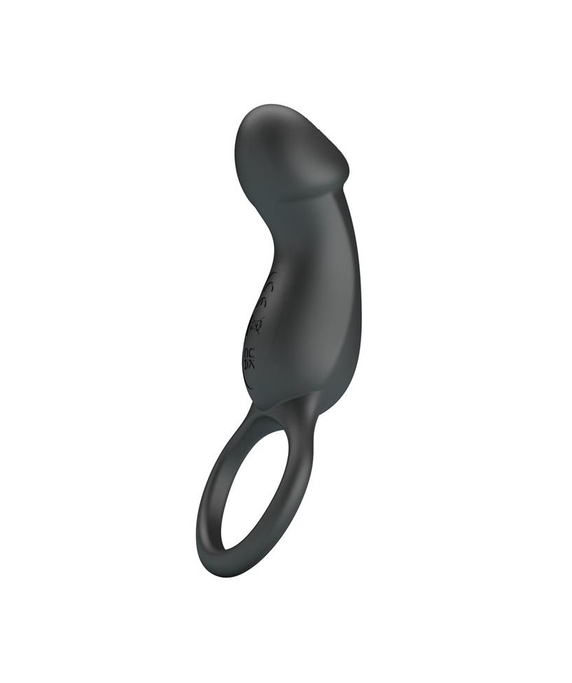 Trae Anillo Vibrador Silicona USB Negro