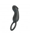 Trae Anillo Vibrador Silicona USB Negro