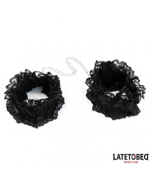 Esposas para Pies de Encaje Elástico Negro