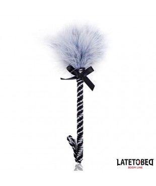 Plumero con Lazo Gris y Negro 25cm