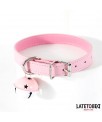 Collar con Cascabel Ajustable Rosa