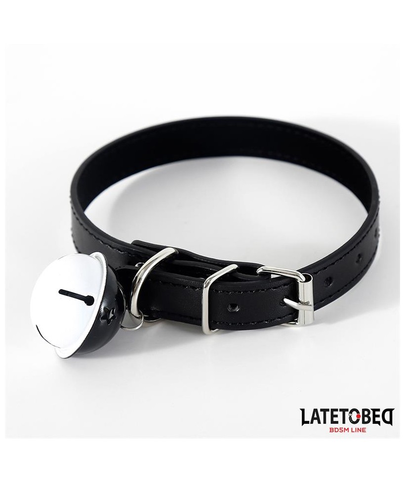 Collar con Cascabel Ajustable Negro
