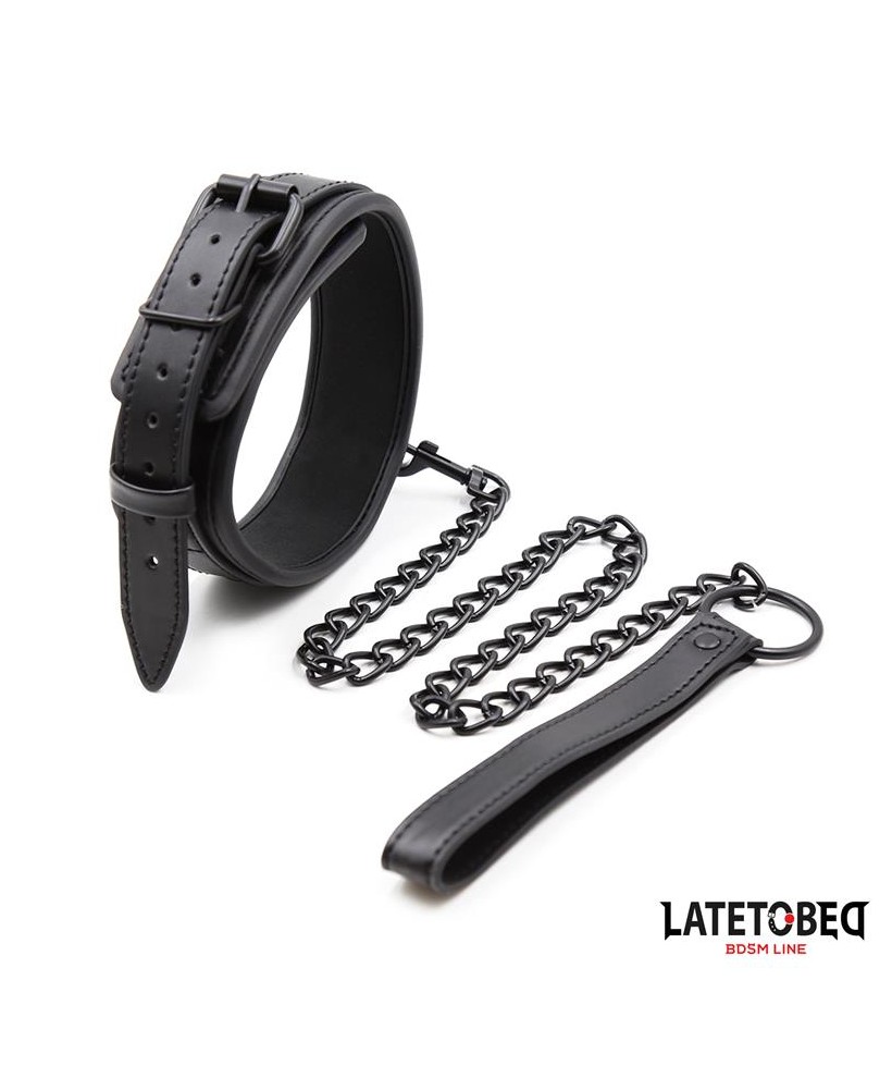 Collar y Correa Neopreno Negro