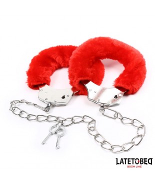 Esposas Pies Peluche Terciopelo Rojo