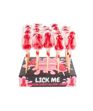 Display Piruleta Pene Cereza Efecto Calor Picante 40pcs