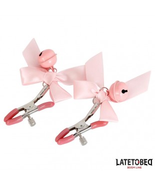 Pinzas para Pezones Lazo y Cascabel Rosa