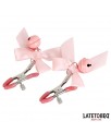 Pinzas para Pezones Lazo y Cascabel Rosa