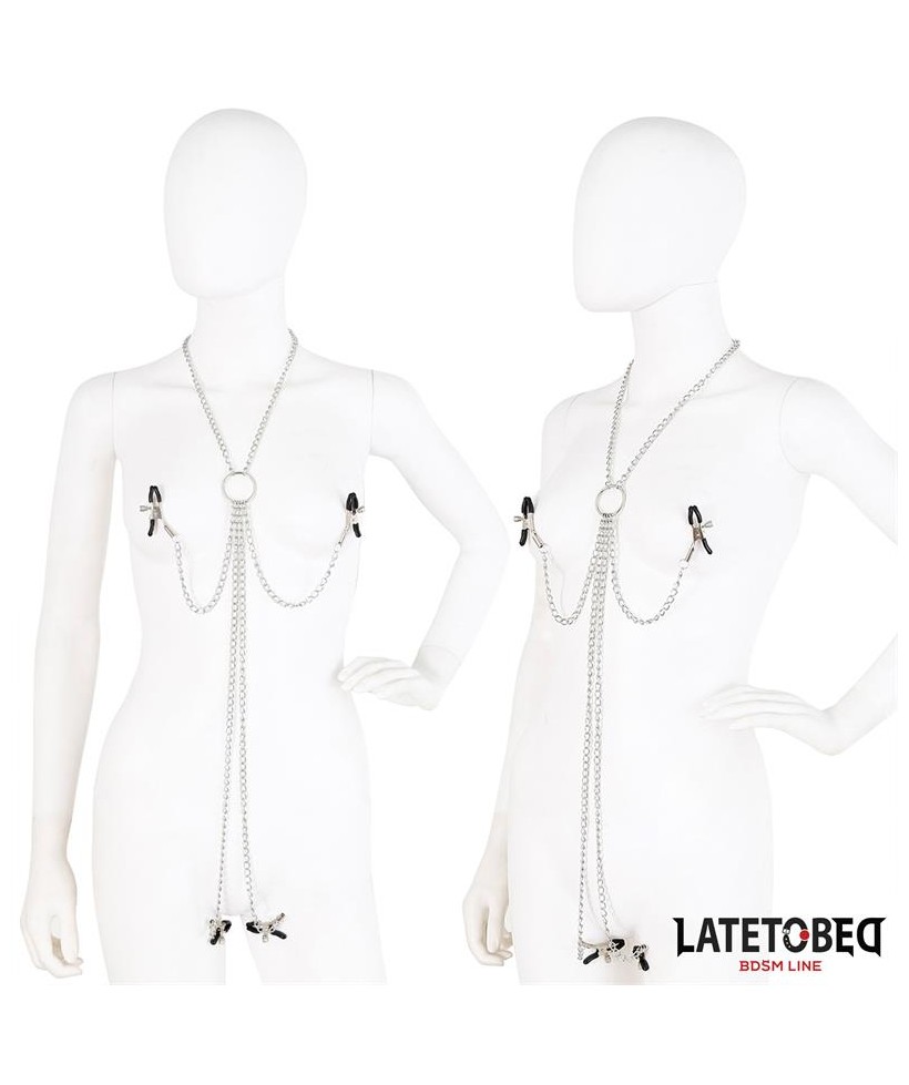 Pinzas para Pezones y Clitoris con Cadena