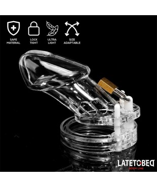 Jaula de Pene de Castidad Long Transparente