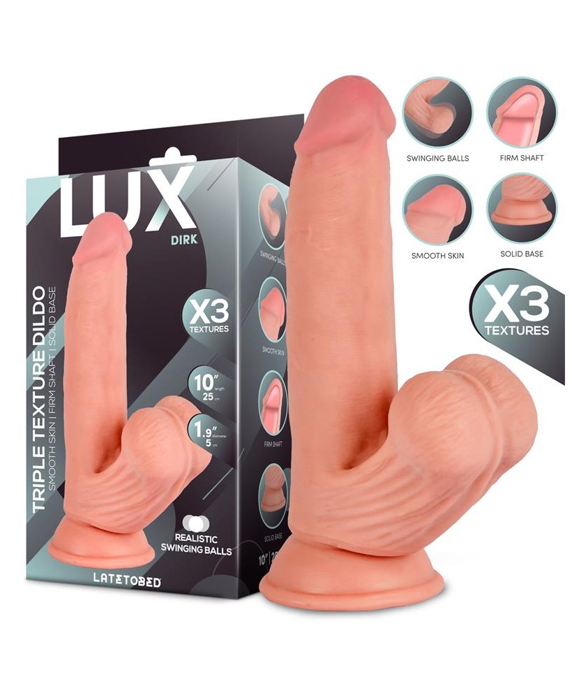 Dirk Dildo Triple Densidad con Testiculos Oscilantes 10