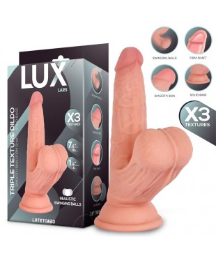 Lars Dildo Triple Densidad con Testículos Oscilantes 7.6