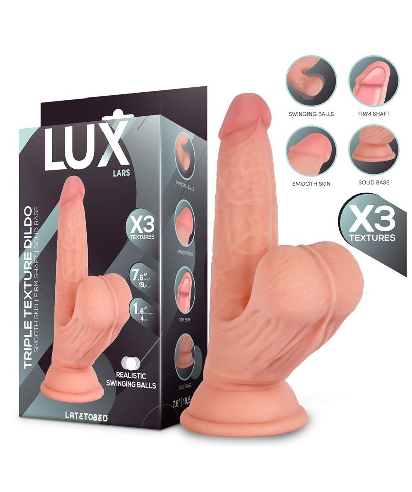 Lars Dildo Triple Densidad con Testiculos Oscilantes 76