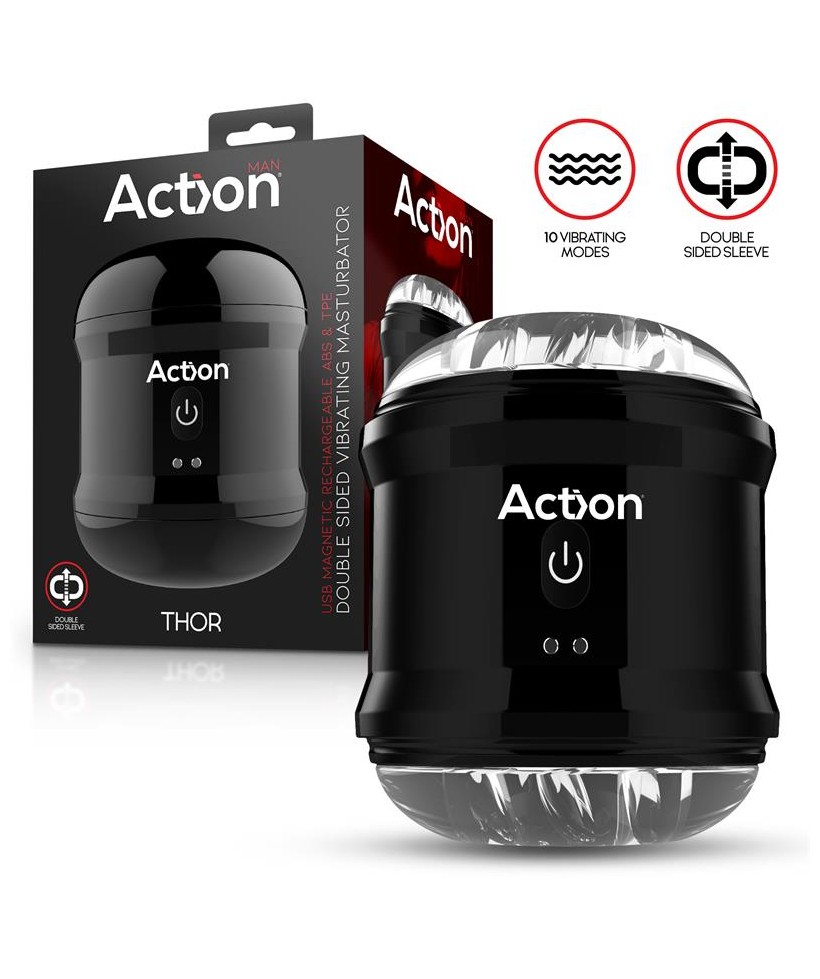 Thor Masturbador con Vibracion Doble Orificio