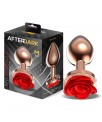 Rose Plug Anal Oro Rosa con Rosa Roja en la Base Talla M