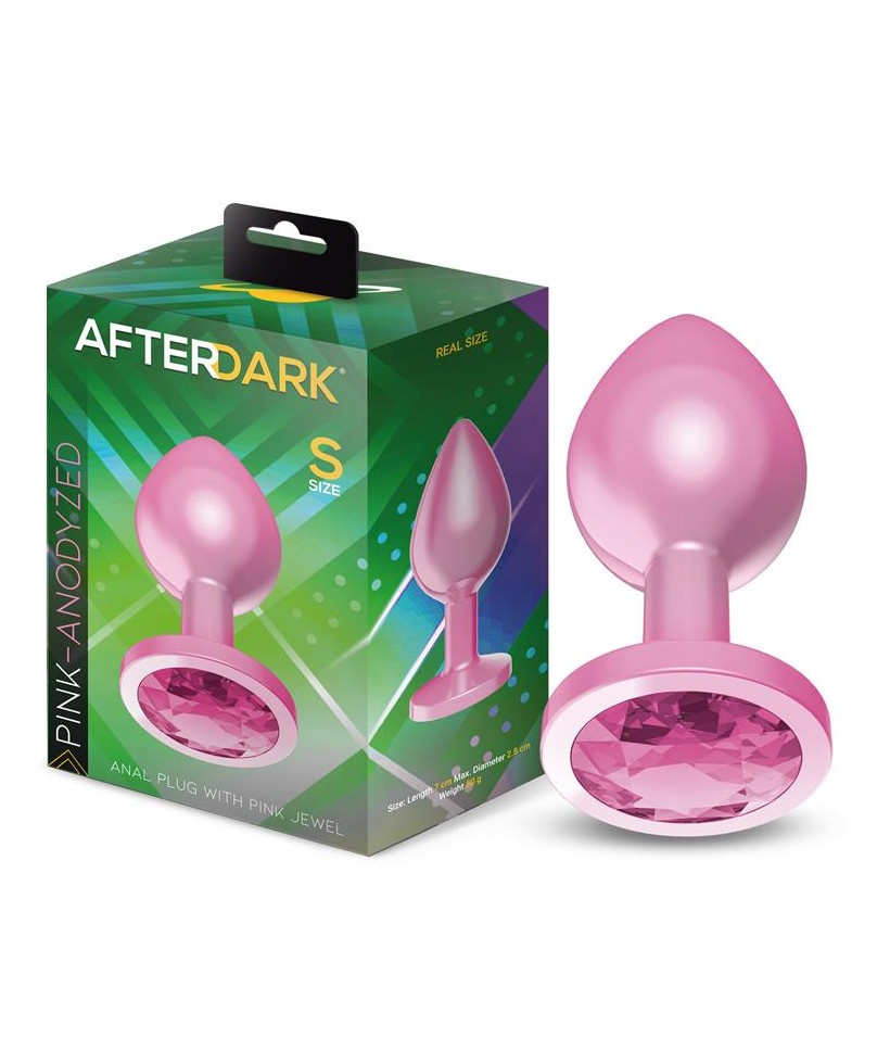 Plug Anal Anodizado Rosa con Joya Talla S