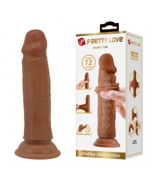 Quentin Dildo con Piel Deslizante-Retractil 18.4 cm