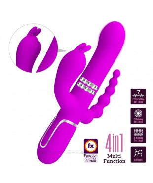 Cammy 4 in 1 Vibrador con Bolas Rotadoras y Cadena Anal