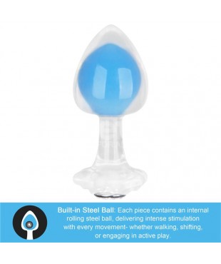 Gemoria Plug Anal Silicona Bola Interna Acero Brilla en la Oscuridad