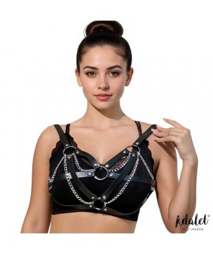 Karina Top Cuero Vegano con Cadenas Talla Única