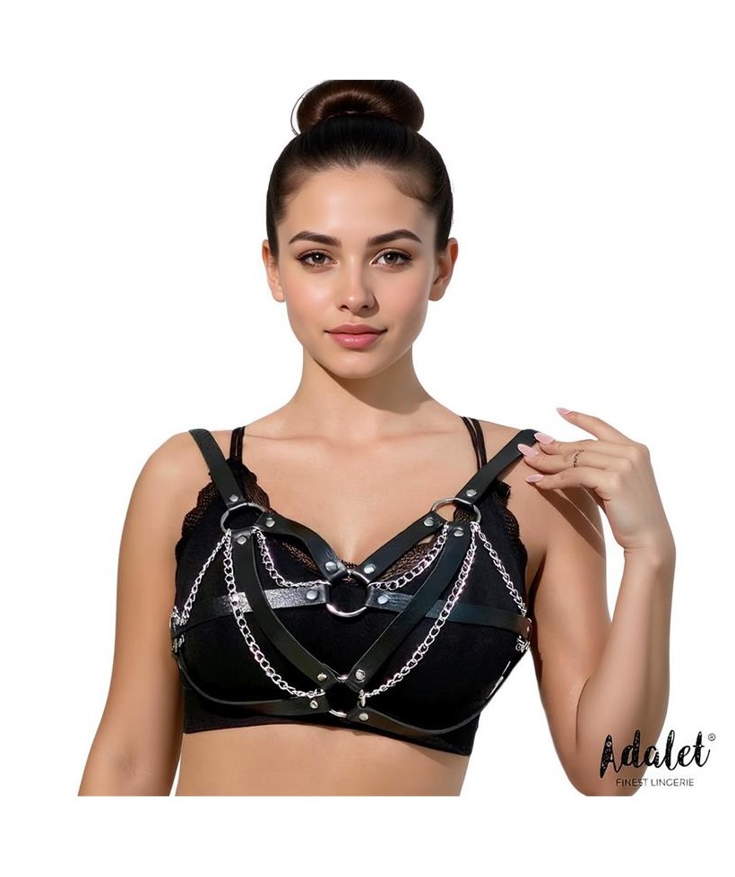 Karina Top Cuero Vegano con Cadenas Talla unica