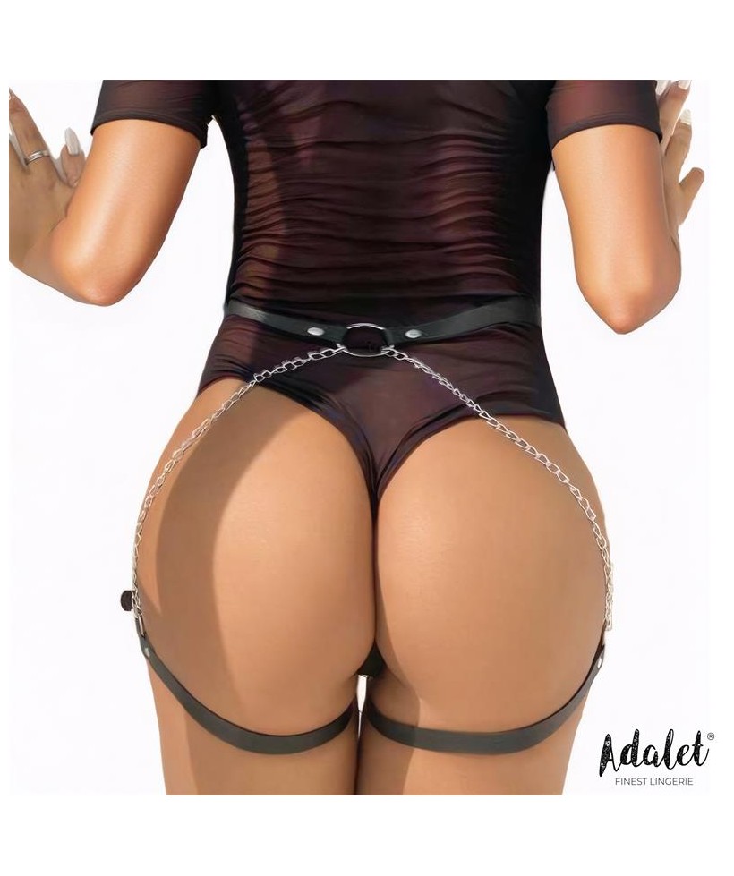 Oriana Cinturon Cuero Vegano con Cadenas Tall unica