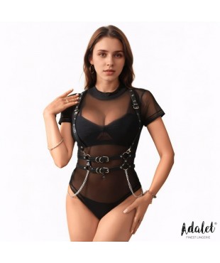 Brenda Arnés para Pecho Cuero Vegano con Cadenas Talla Única