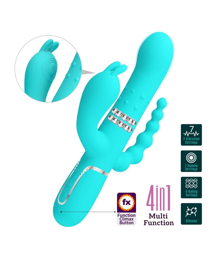 Cammy Vibrador con Bolas Rotadoras y Cadena Anal