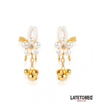 Pinzas para Pezones con Flor de Perlas