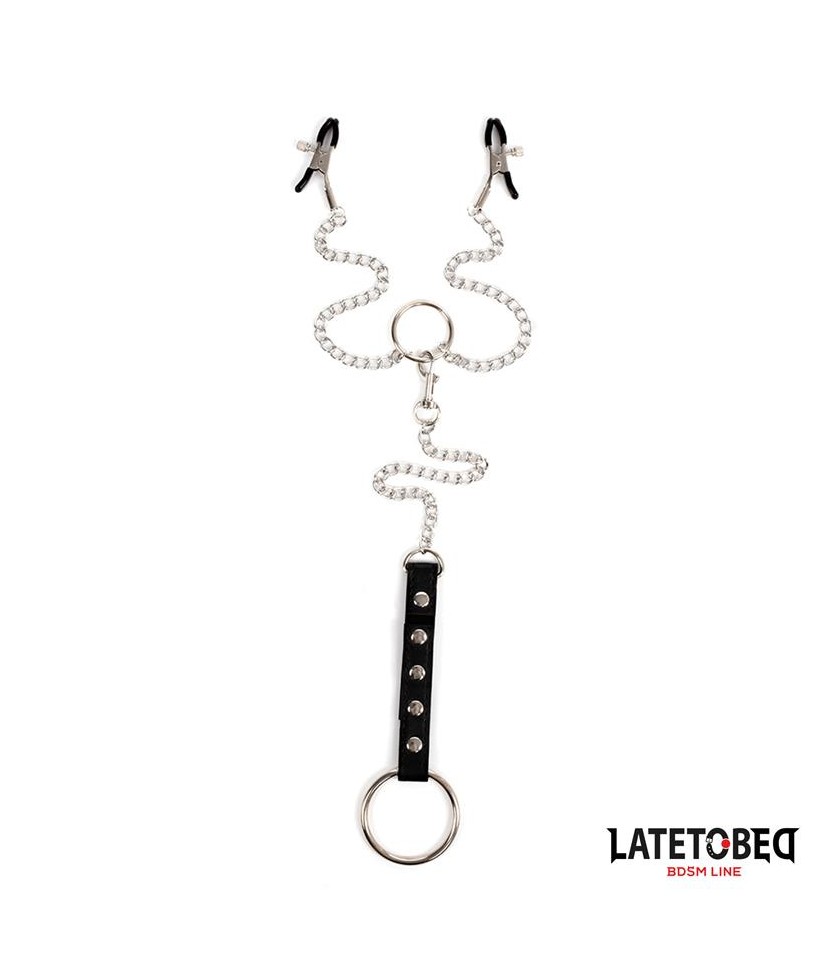 Pinzas para Pezones con Anillo para el Pene