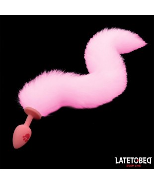 Plug Anal Rosa con Cola de Zorro Rosa