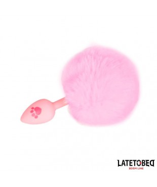 Plug Rosa de Silcona con Pompón Rosa