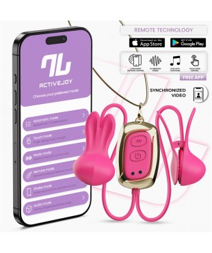 Tickly Pinzas para Pezones con Vibración, Control y Collar con APP