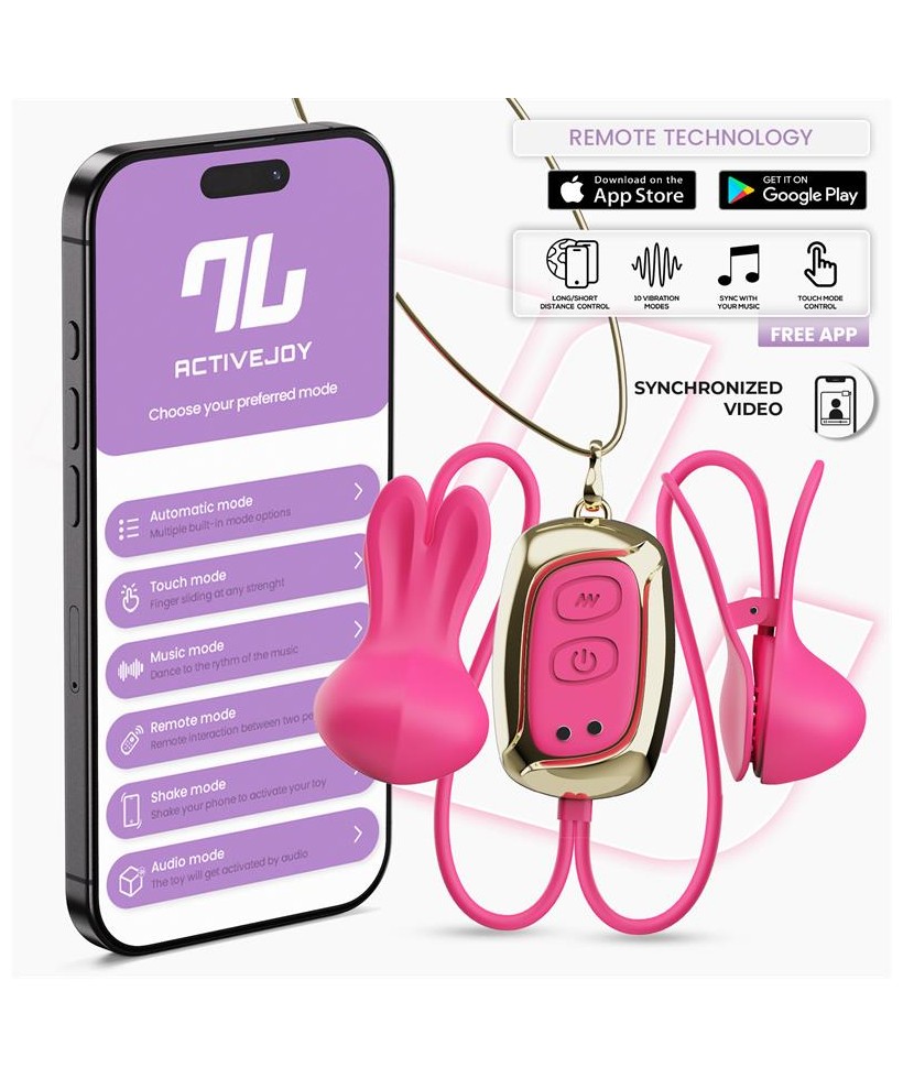 Tickly Pinzas para Pezones con Vibracion Control y Collar con APP