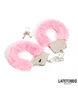 Esposas de Metal Furry con Pelo Rosa